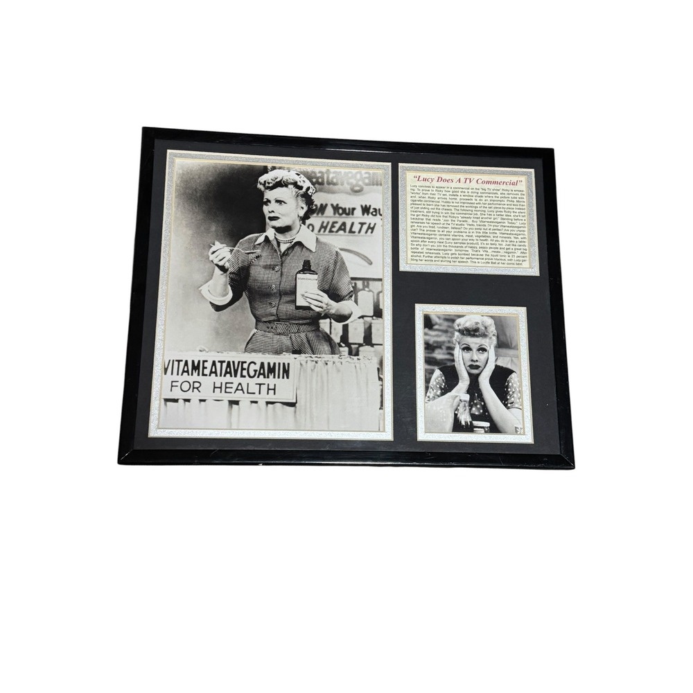 I Love Lucy Vitameatavegamin Framed wall art 14x11 Lucille Ball Memorabilia‎ VTG